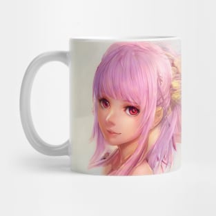 Manga Girl Pink Hair & Red Eyes Mug